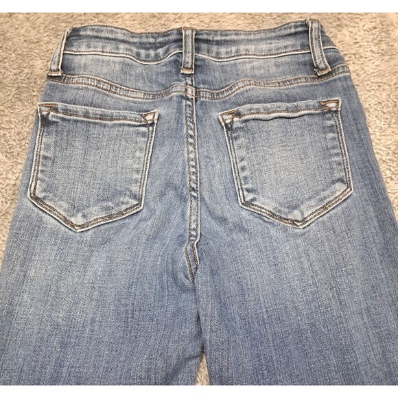 Kancan Jeans Womens Sz 25 Skinny Ankle Denim Blue Stretch Distressed Whiskers - Picture 12 of 13